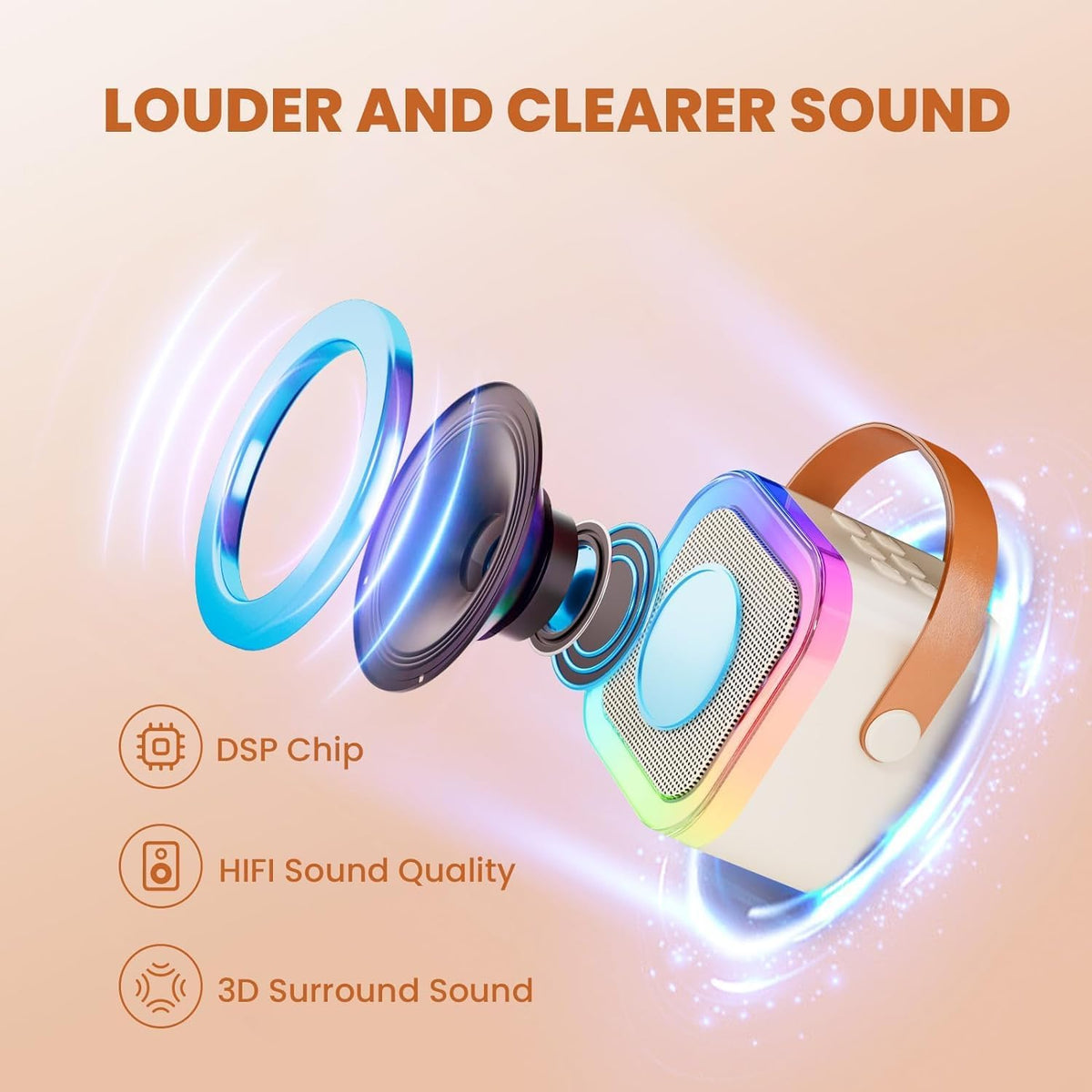 IROO karaoke machine lights create a vibrant party atmosphere
