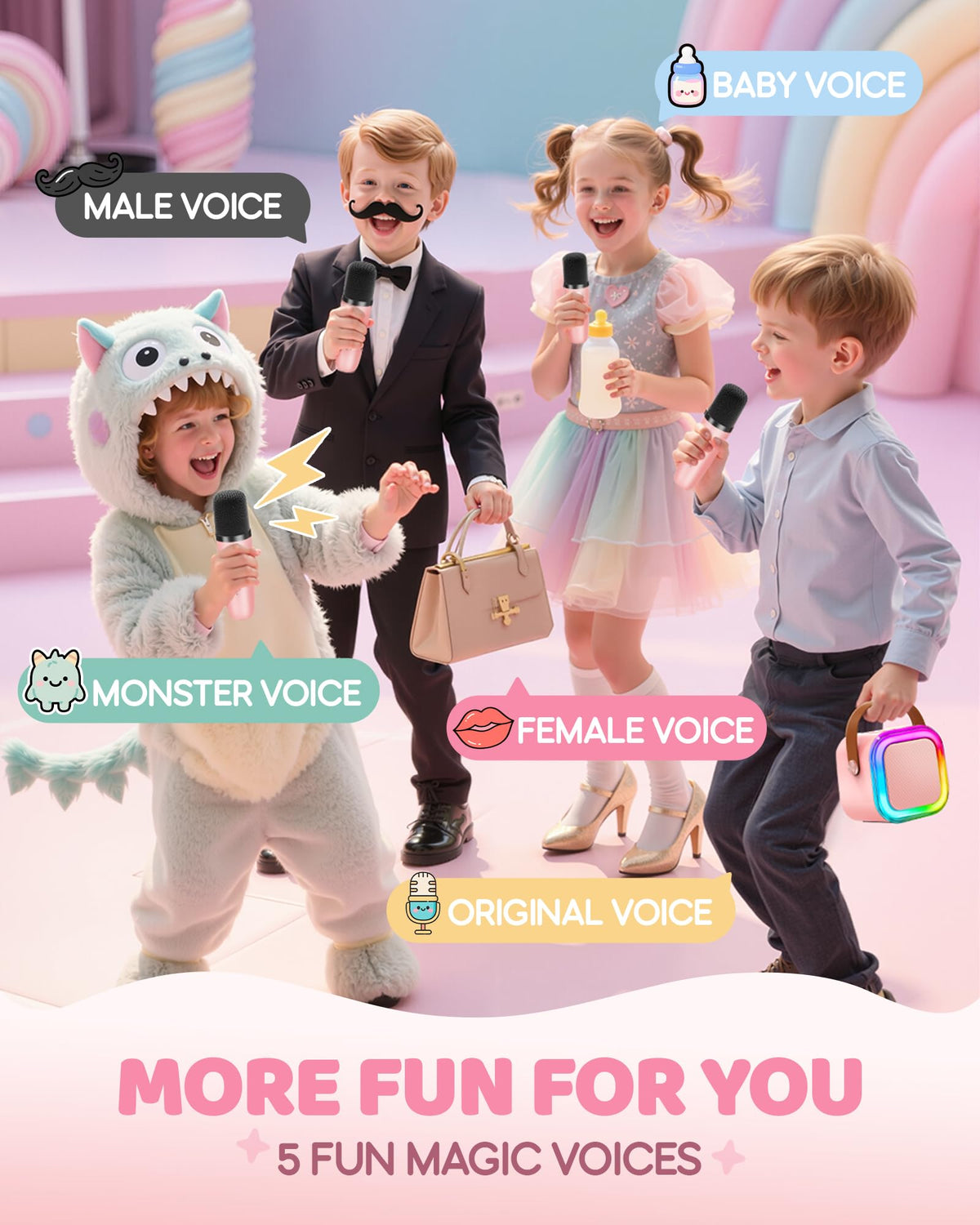 IROO wireless connection demonstrates quick pairing for effortless family karaoke sessions.