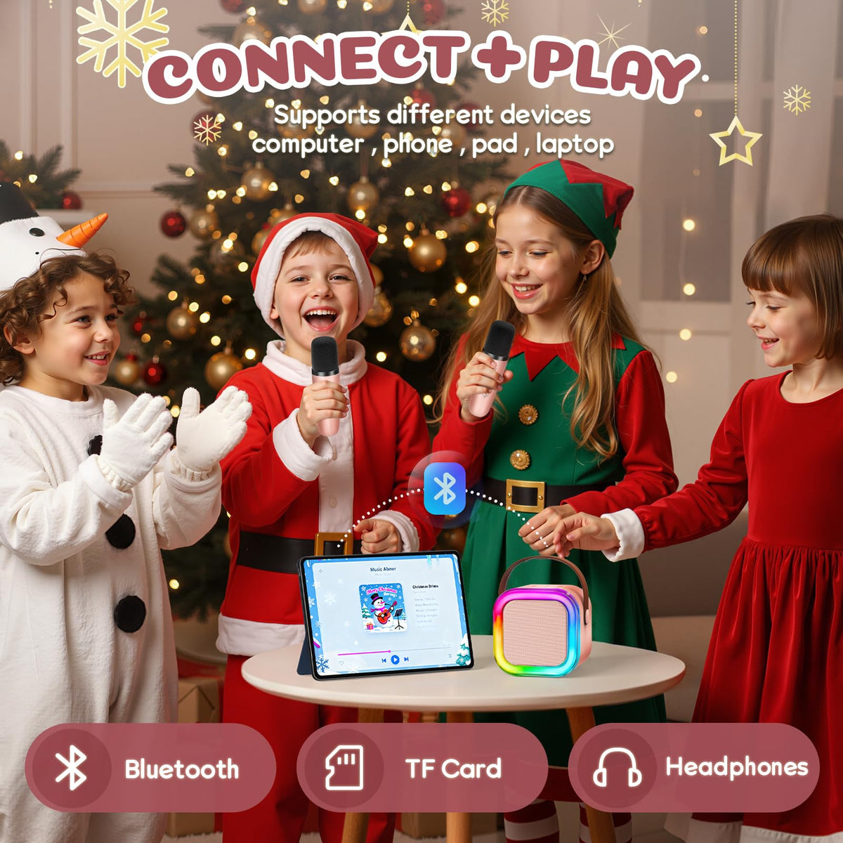 IROO portable Bluetooth speaker with long-lasting battery for on-the-go karaoke.