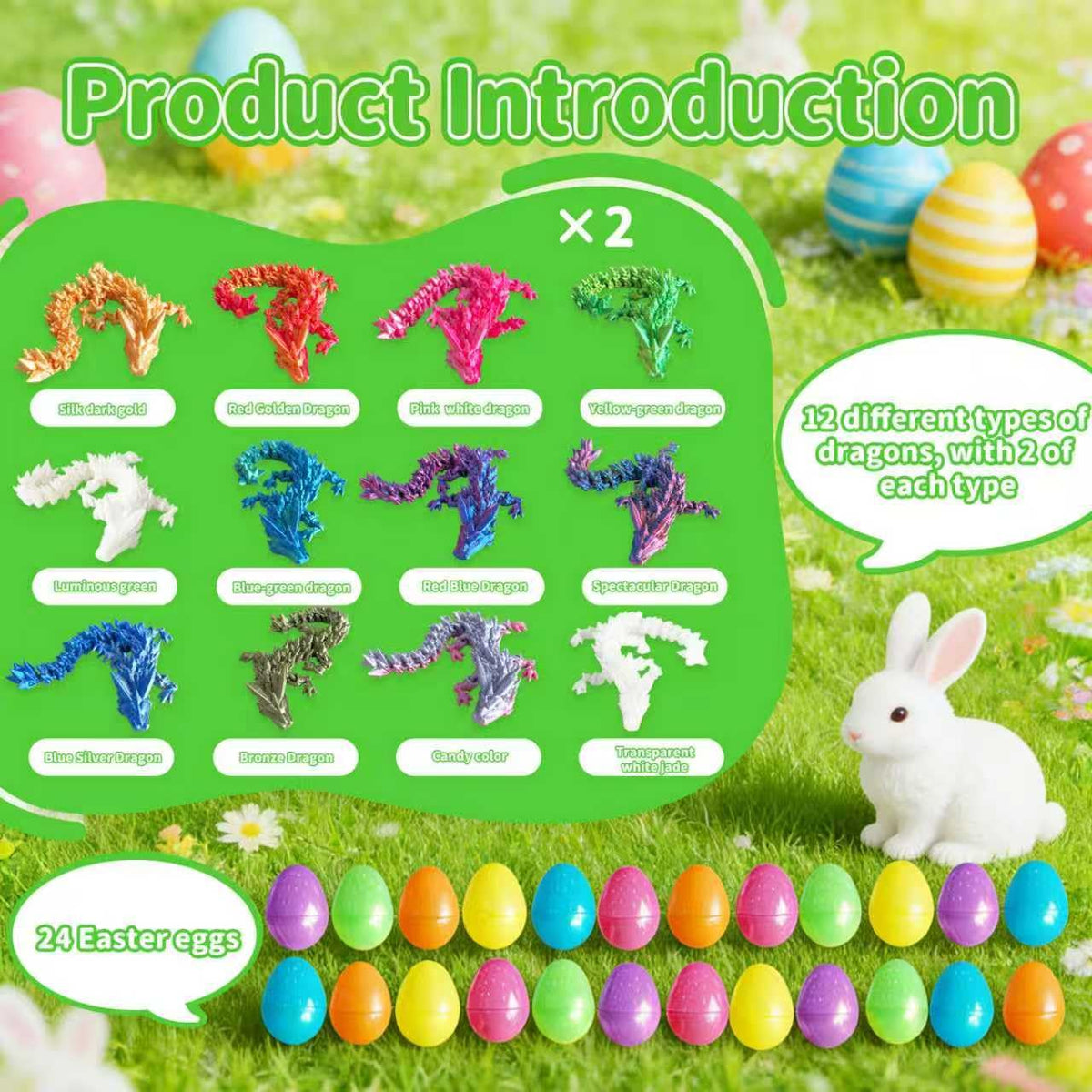 IRRONN Easter egg dragon figure offers unique poseability for display and play.