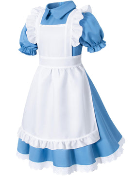 Irtysh four-piece cosplay set includes dress, apron, bow, and stockings.