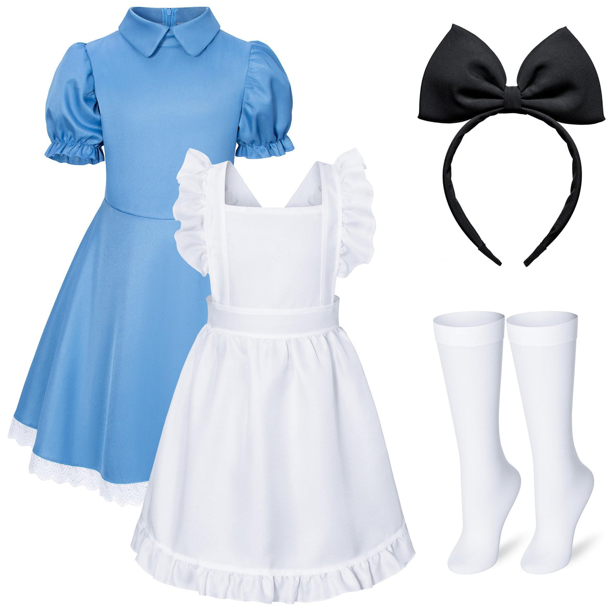 Irtysh white apron detail showing crisp finish for dress-up