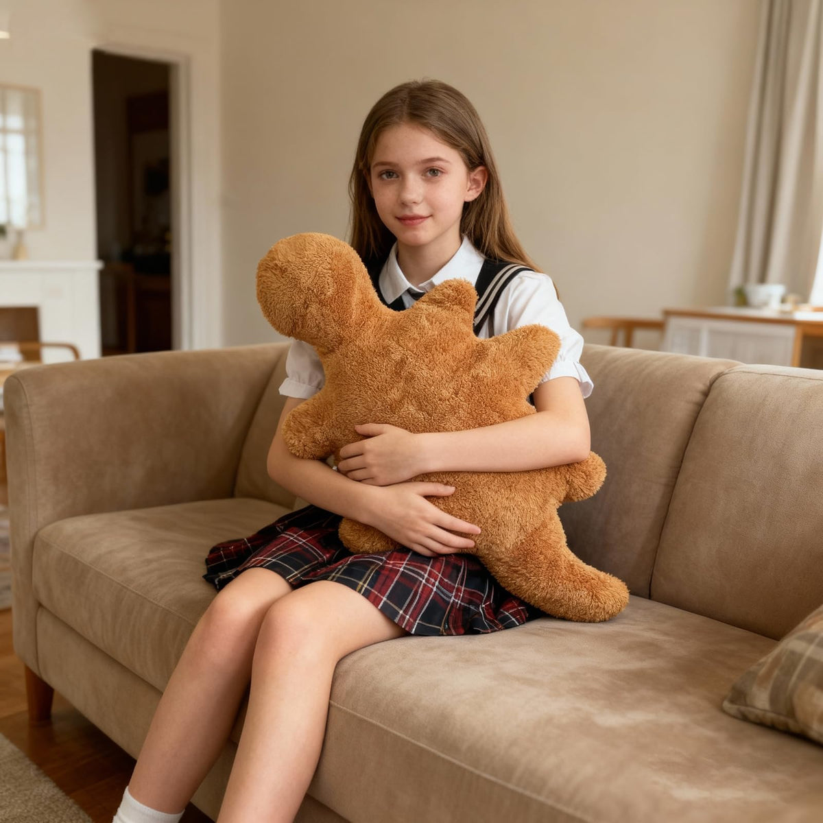 Isaacalyx Dino Nugget Pillow Stegosaurus style adds character to kids' sofa.