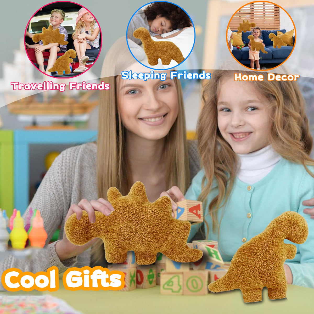 Isaacalyx dino nugget pillow stegosaurus comfy bedtime buddy
