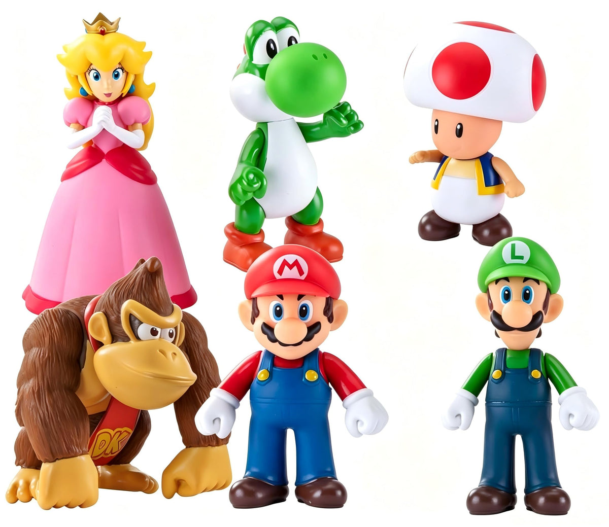 Isaneihas Mario figures 6-pack set for display, collection, and gifting