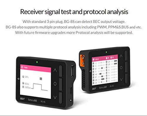 ISDT BG-8S auto-balance indicator with balanced cell readouts during testing