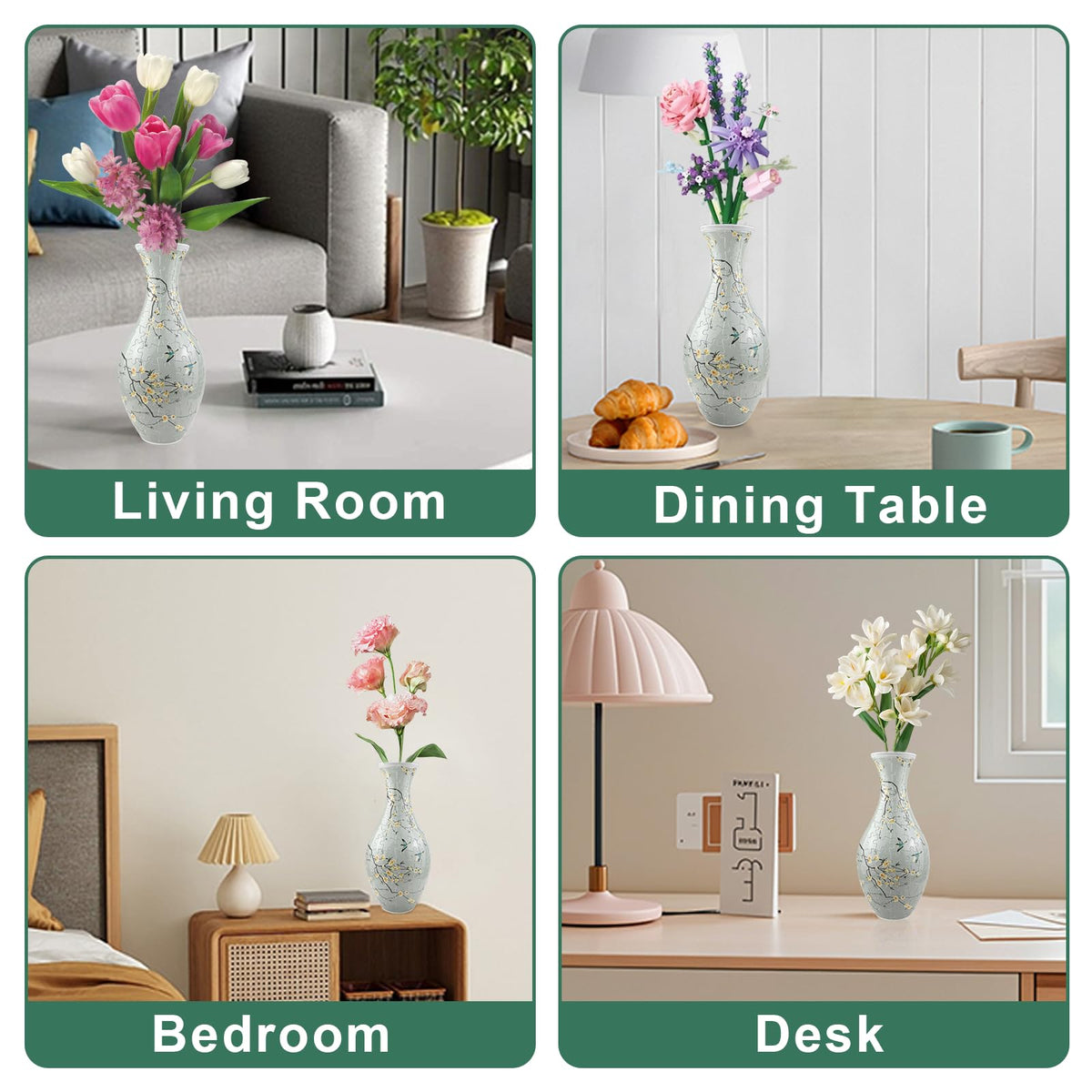 Iselyn finished vase shows 4.4-inch diameter for compact display.