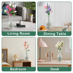 Iselyn finished vase shows 4.4-inch diameter for compact display.