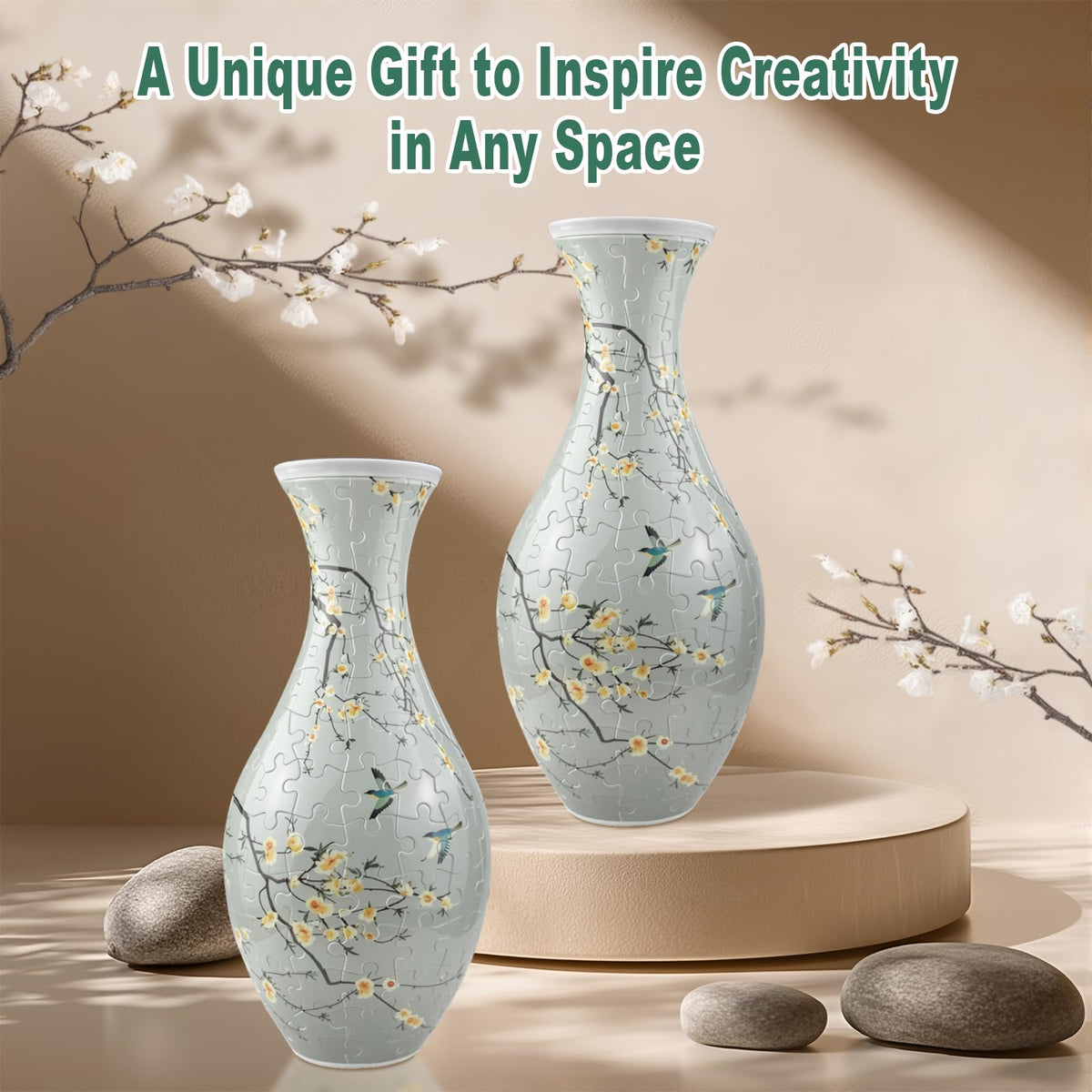 Iselyn vase enhances living room or workspace with natural charm.