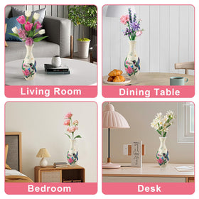 Iselyn intricate vase pattern with flowers and birds for a striking centerpiece