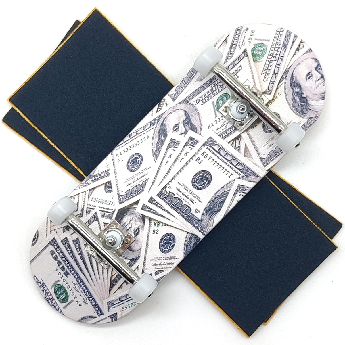 ishrunkthis 100-dollar-bill fingerboard deck 34mm for authentic mini skating sessions