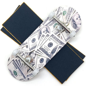 ishrunkthis 100-dollar-bill fingerboard deck 34mm for authentic mini skating sessions