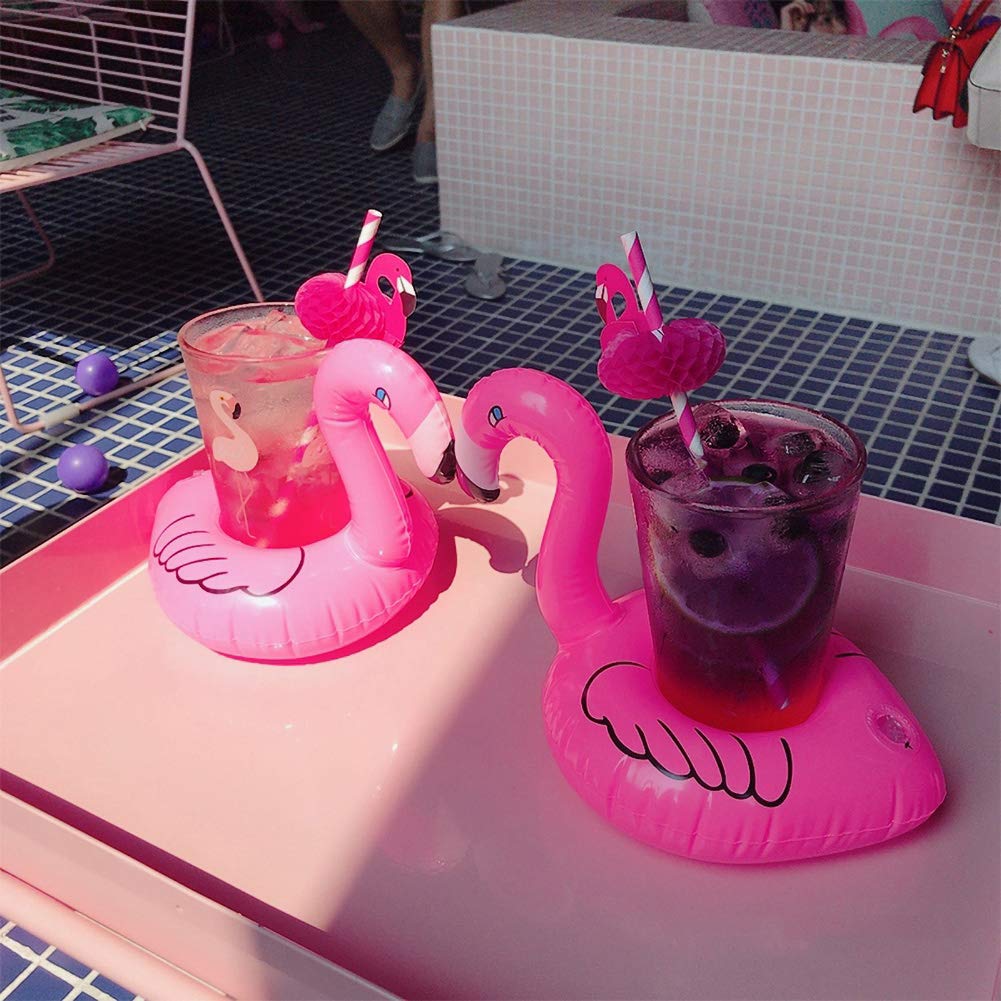 iShyan floating cup holders for pool party fun with bright shapes.