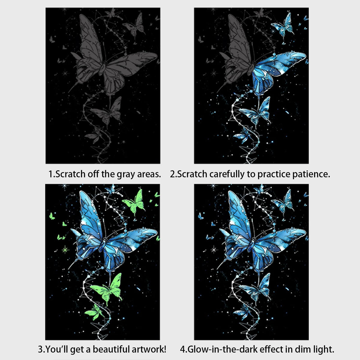 Iskueal black scratch art pen reveals designs when you scratch.
