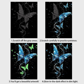 Iskueal black scratch art pen reveals designs when you scratch.