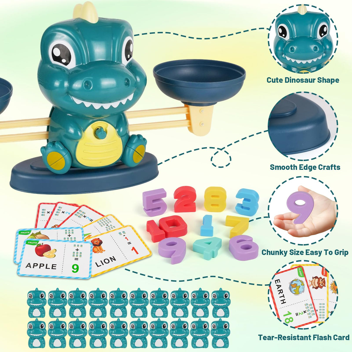 ISMETACU Classroom setup featuring the dinosaur math game in use