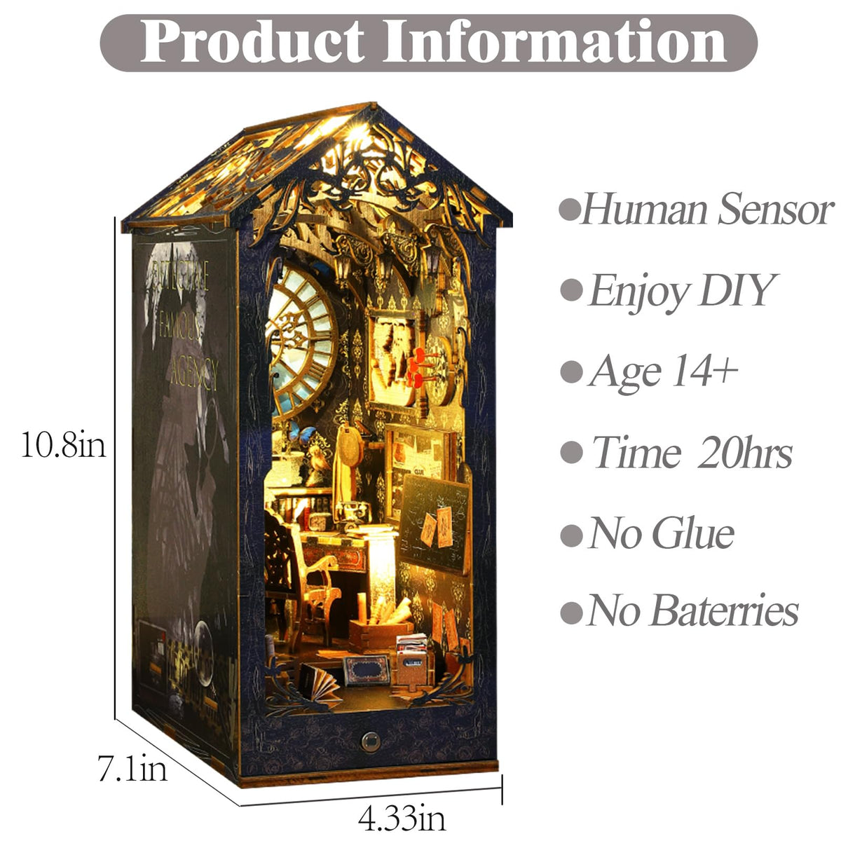 ISSEVE book nook for adults shown with precision-cut wood panels and sturdy build.
