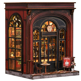 ISSEVE coffee shop book nook interior with warm glow for a cozy reading corner