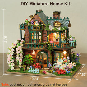 ISSEVE DIY miniature house kit balcony garden adds outdoor charm