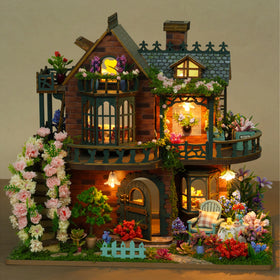 ISSEVE DIY miniature house kit built-in light switch enables ambient lighting