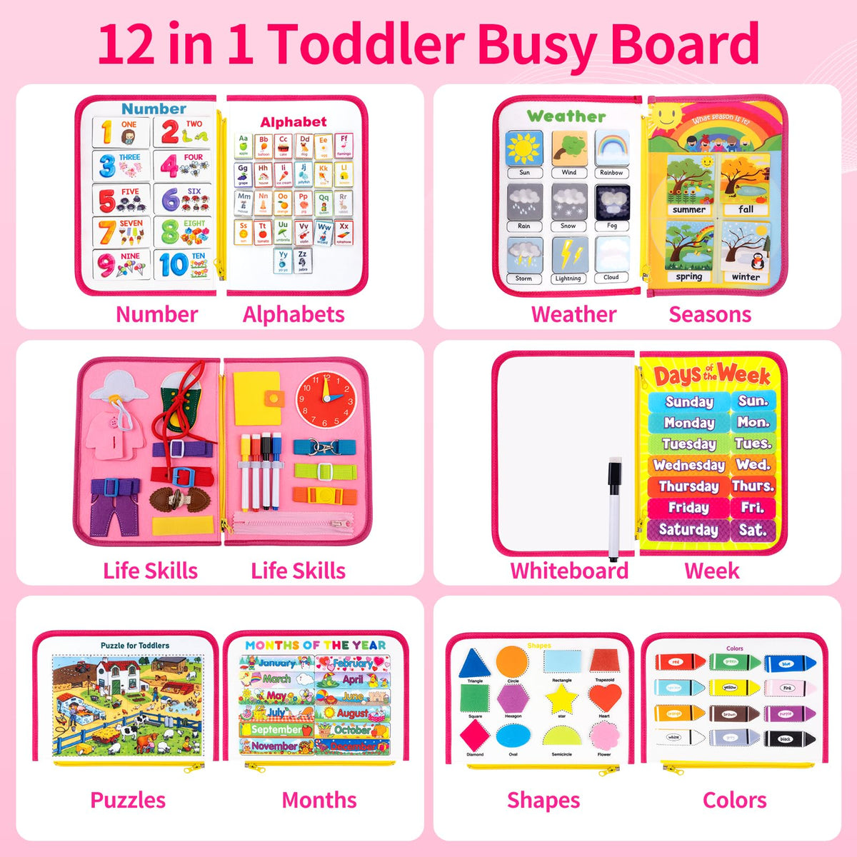 Issray Montessori Busy Book compact handle enables easy travel