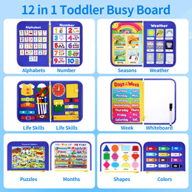Issray Montessori Busy Book pages show life skills and early literacy