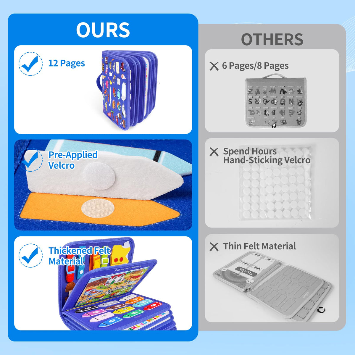 Issray safe high-quality felt materials provide durable, burr-free play
