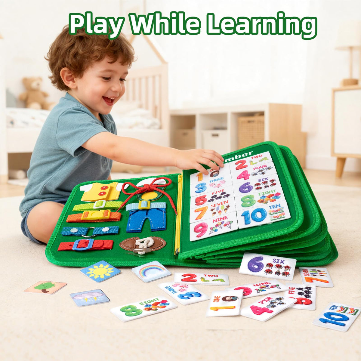 Issray numbers page, builds counting familiarity through hands-on practice