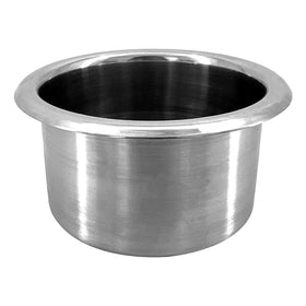 Close-up of ISURE MARINE stainless steel cup holder with non-slip washer