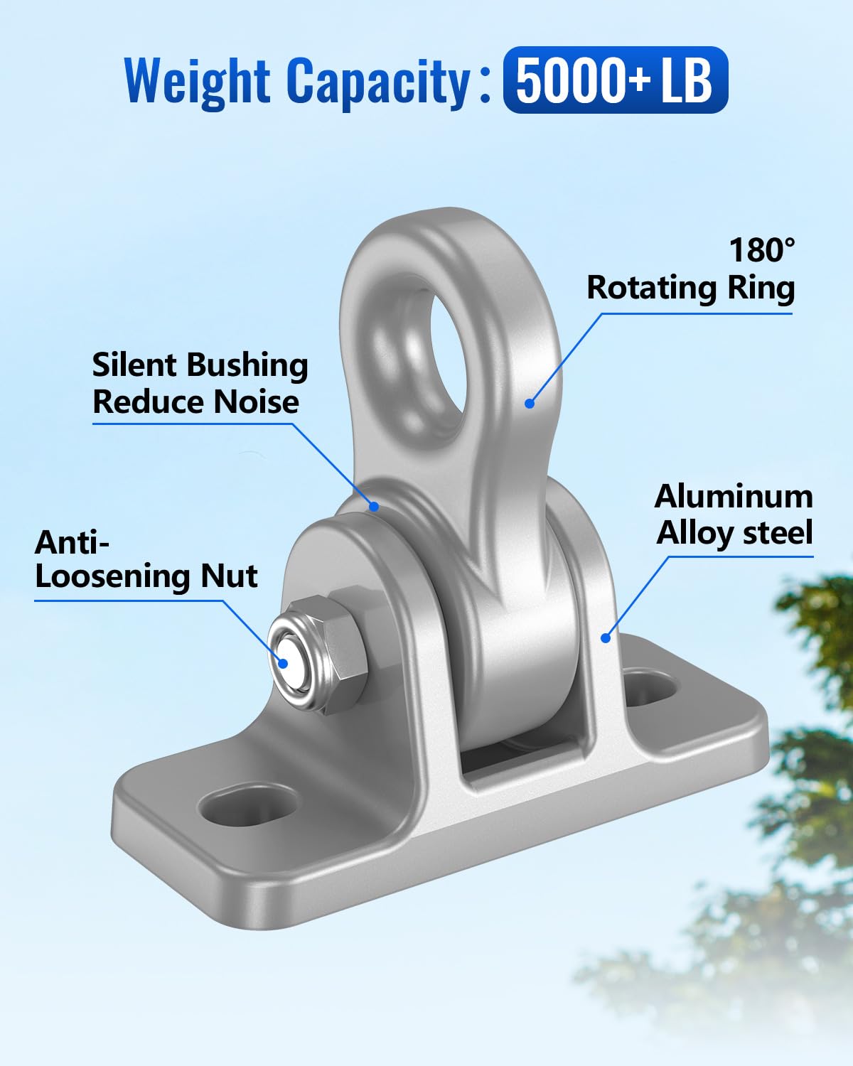 ITCPRIM corrosion-resistant coating visible on the swing hanger for weather resistance.