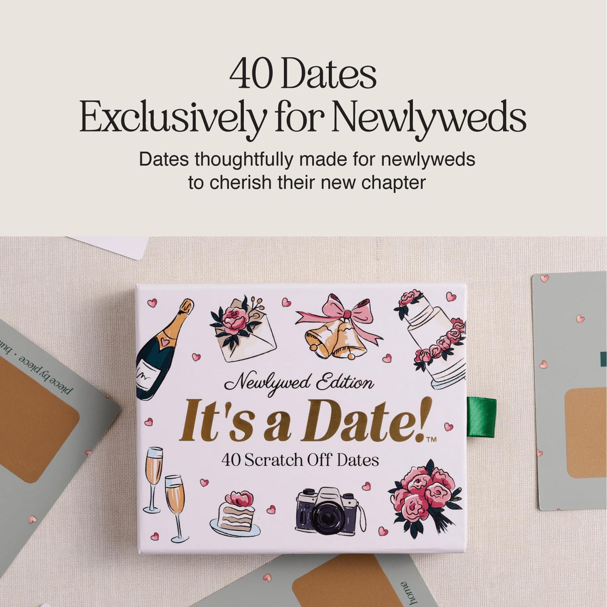 It's a Date! Newlywed Edition scratch-off cards for spontaneous, romantic date ideas.
