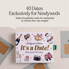 It's a Date! Newlywed Edition scratch-off cards for spontaneous, romantic date ideas.