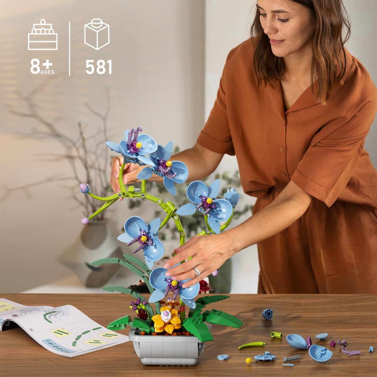 itshWOee Blue Orchid Bonsai decorative item offers long-lasting charm for any room