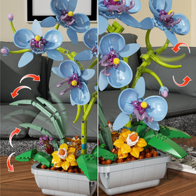 itshWOee Blue Orchid Bonsai stems leaves highlight detailed craftsmanship for elegant home décor