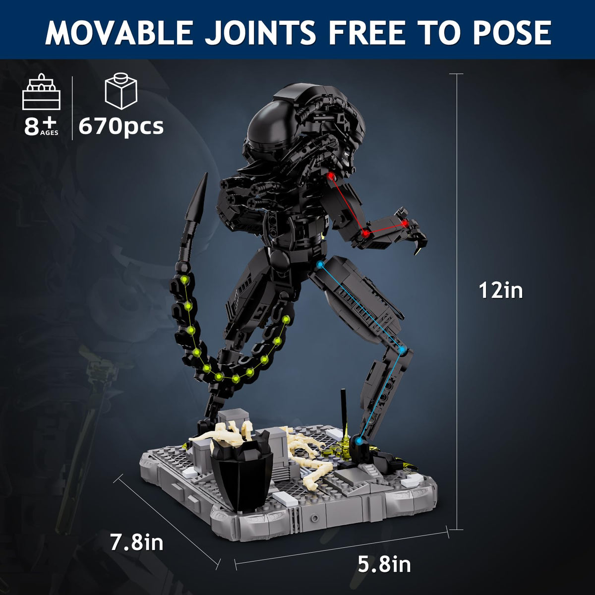 itshwoee Xenomorph tail blade emphasizing the figure's silhouette