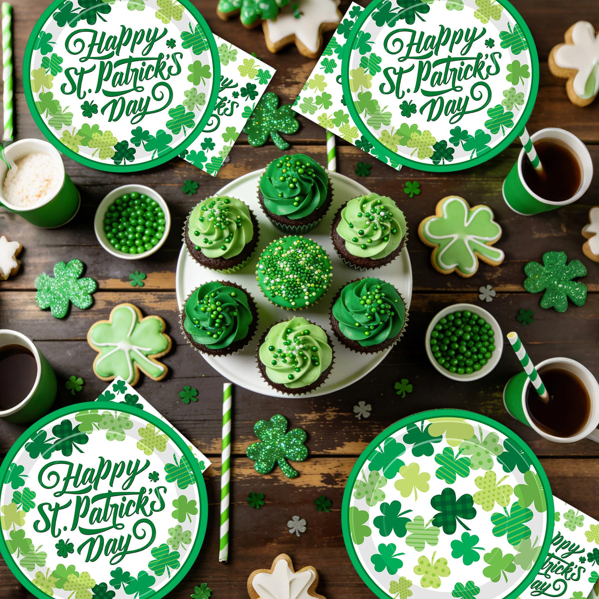 ITTEBISS shamrock napkins for festive surfaces and quick cleanup