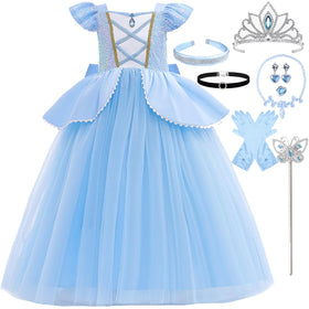 ITVTi Princess Cinderella costume blue dress for comfortable wear at parties and events