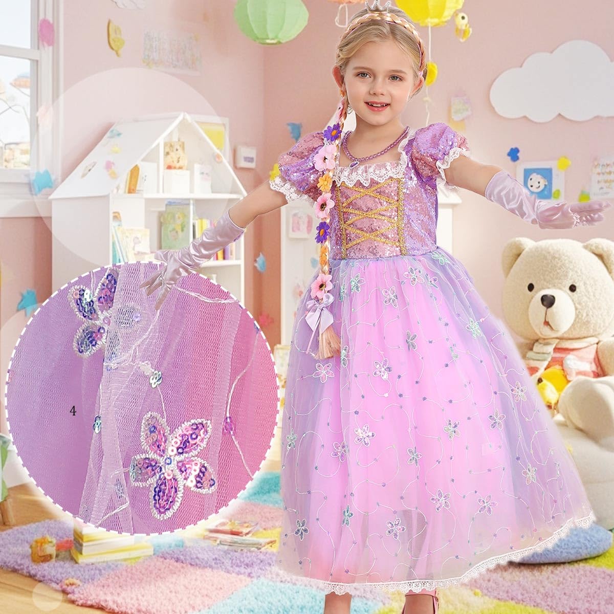 iTVTi Princess purple dress earrings and necklace for a complete princess look