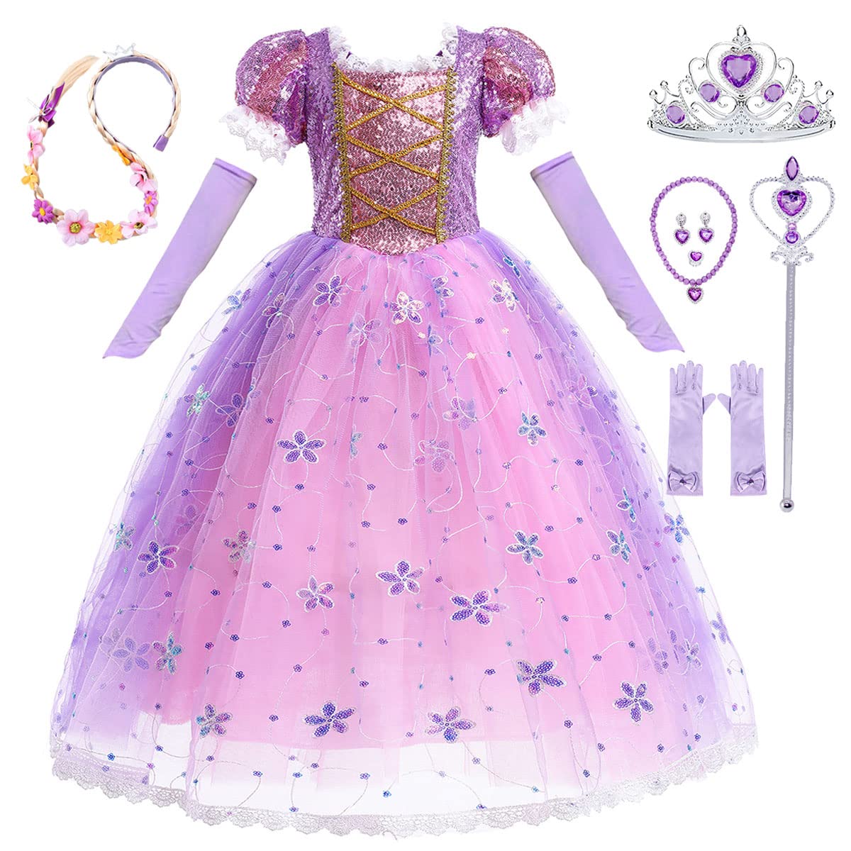 iTVTi Princess purple dress front view for imaginative play and parties