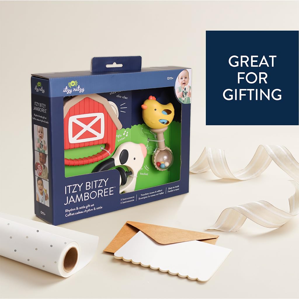 Itzy Ritzy jamboree set packaging highlights kid-friendly, safe design