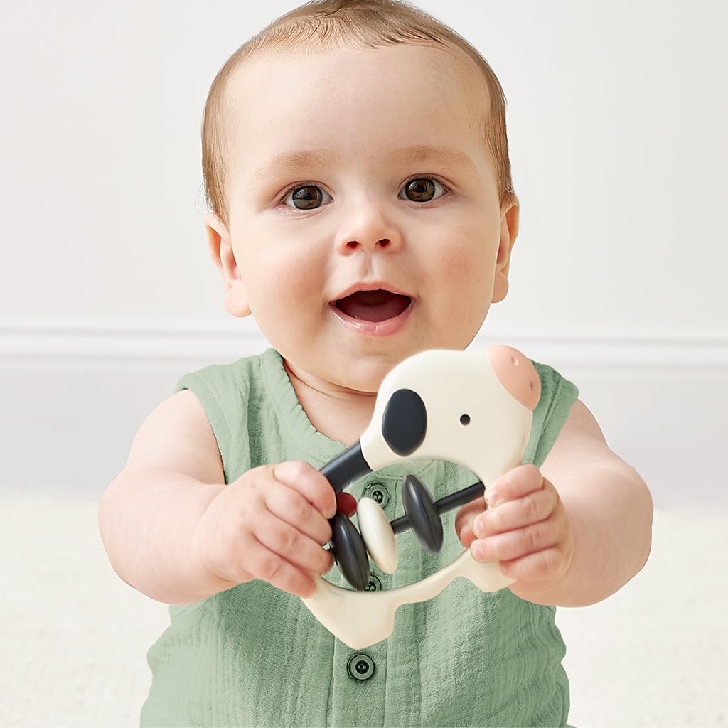 Itzy Ritzy maraca fosters motor skills during farm-themed play