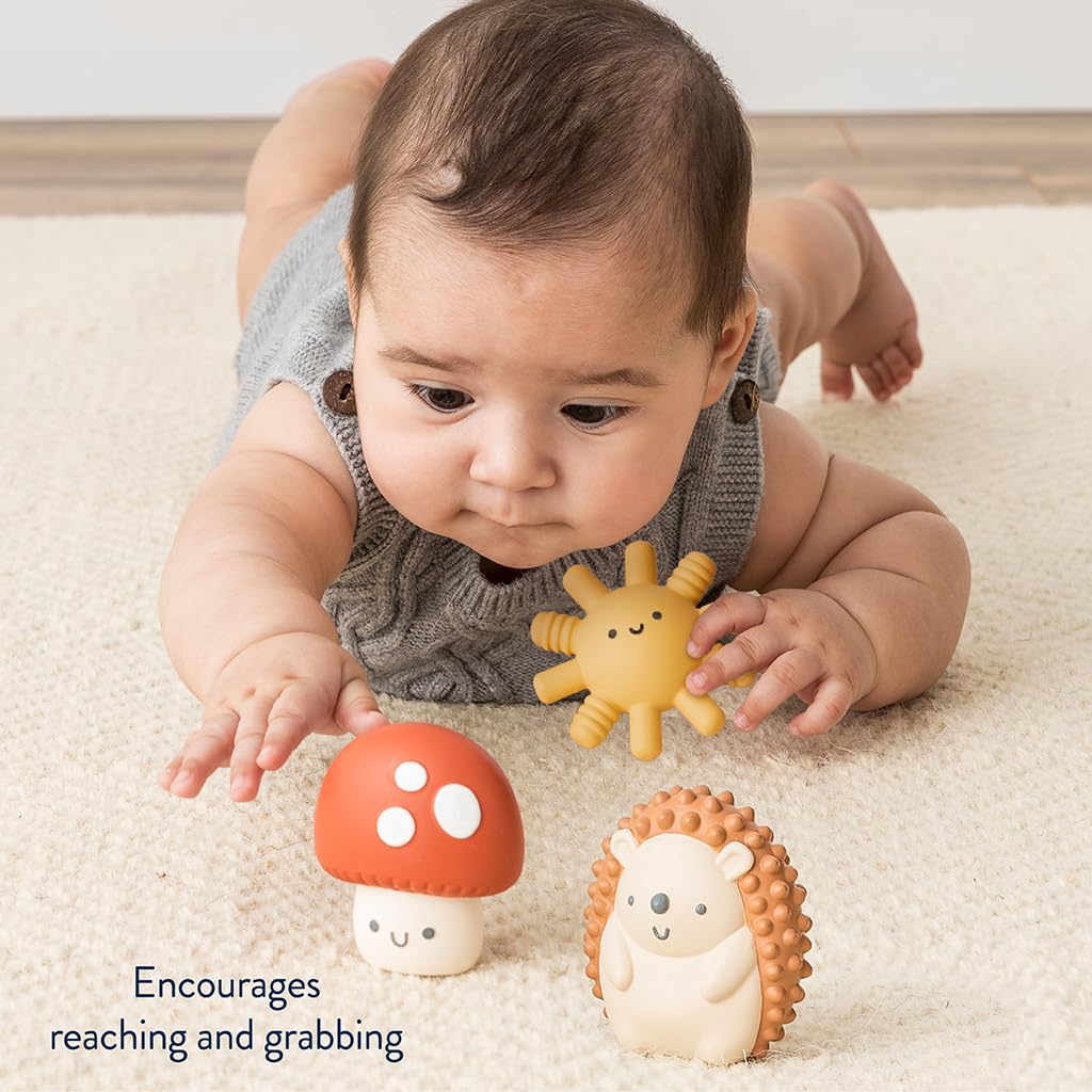 Itzy Ritzy soft squishy blocks safe for little mouths and hands.