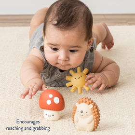 Itzy Ritzy soft squishy blocks safe for little mouths and hands.