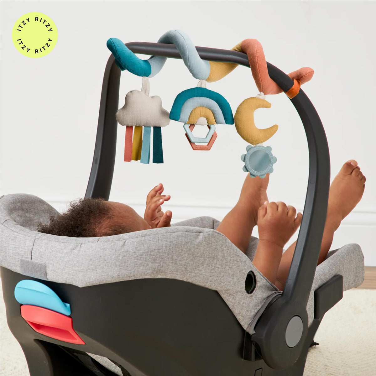 Itzy Ritzy Spiral attachment loops secure to car seats or strollers
