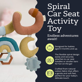 Itzy Ritzy Spiral with clinking rings encourages reaching and grasping