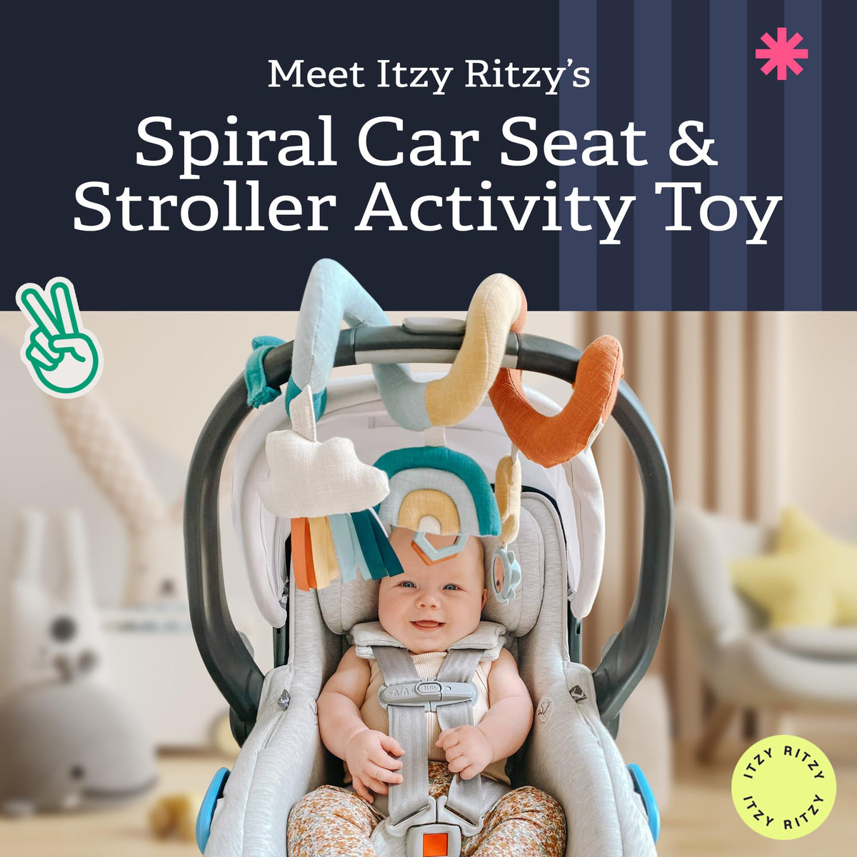 Itzy Ritzy Spiral stroller toy keeps baby engaged during walks