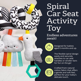 Itzy Ritzy Spiral Toy with soft goose toy supports soothing sensory moments