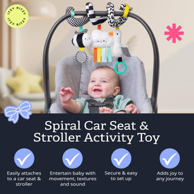 Itzy Ritzy Spiral Toy textured ribbons invite touch and exploration