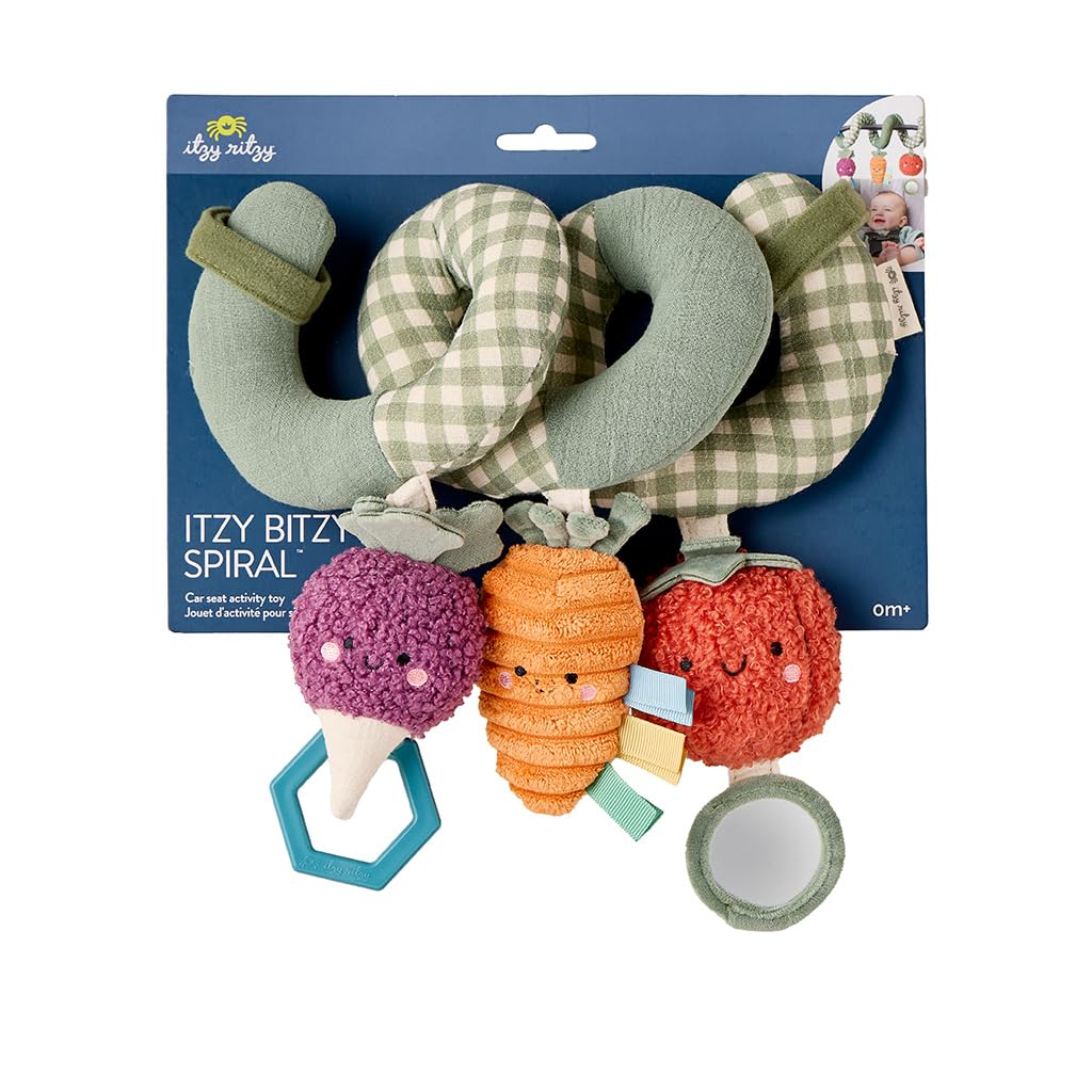 Itzy Ritzy Veggie Spiral car-seat loop keeps toys within reach