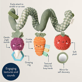 Itzy Ritzy Veggie Spiral soft cotton fabric feels gentle on baby skin